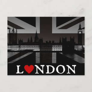 Carte postale I Heart London Black & White Union J
