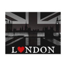 Carte postale I Heart London Black & White Union J