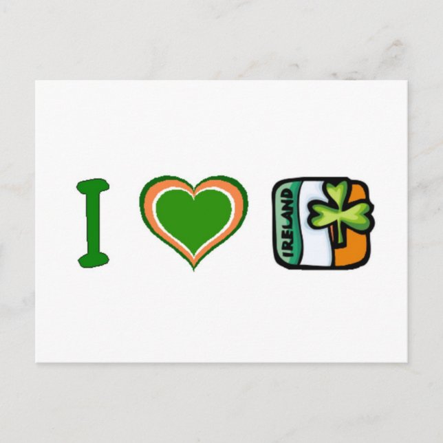 Carte Postale I Heart (Love) Irlande (Devant)
