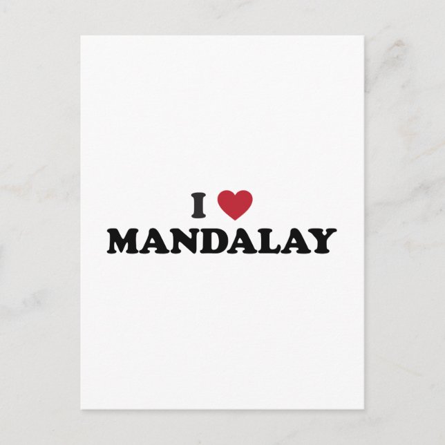 Carte Postale I Heart Mandalay Myanmar (Devant)