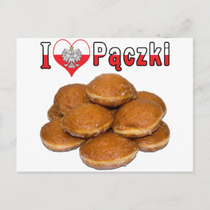Carte Postale I Heart Paczki Cuisine polonaise