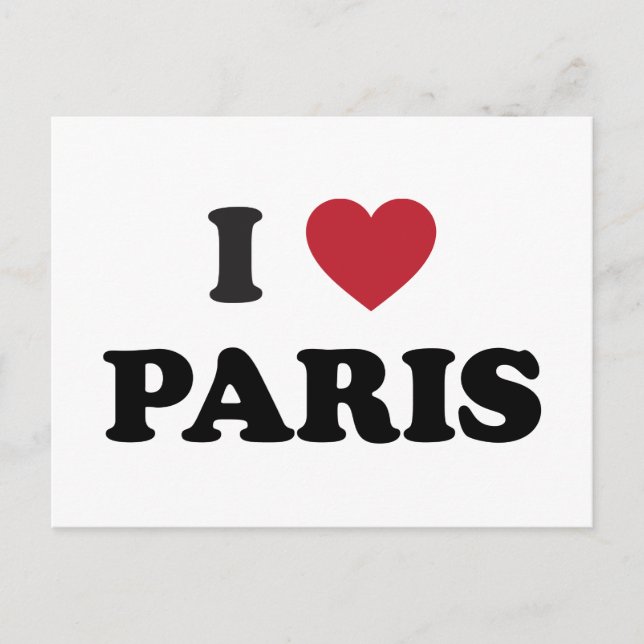 Carte Postale I Heart Paris France (Devant)