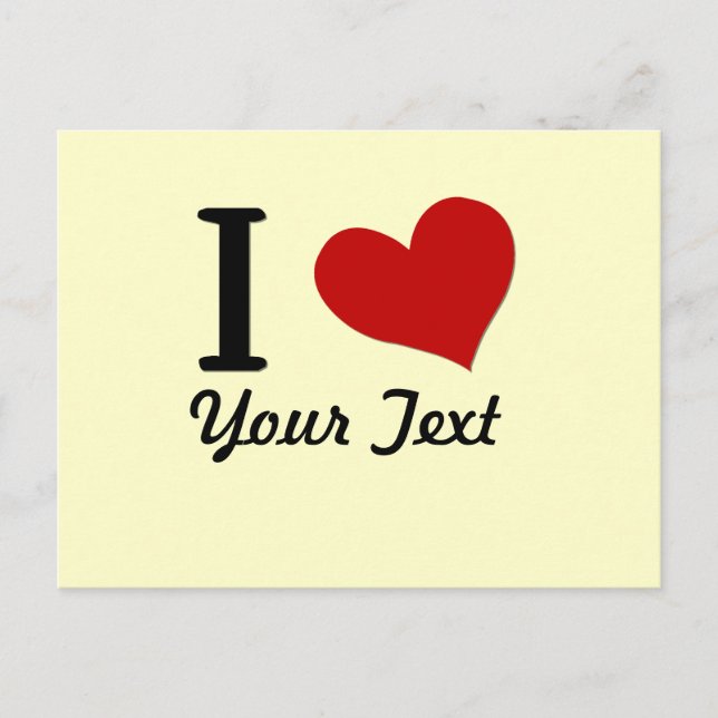 Carte postale I Heart personnalisable (Devant)