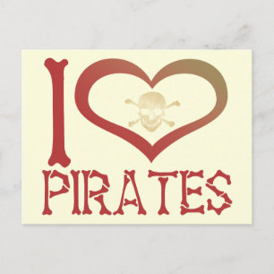 Carte Postale I Heart Pirates