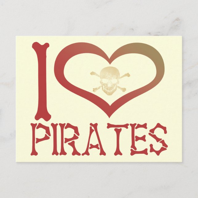 Carte Postale I Heart Pirates (Devant)