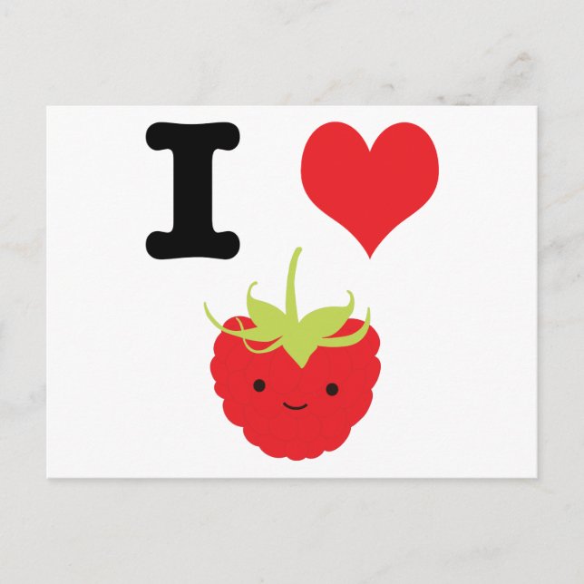 Carte Postale I Heart Raspberries (Devant)