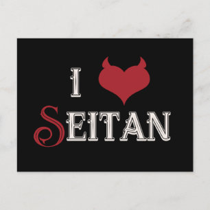 Carte Postale I "heart" Seitan drôle design végétalien