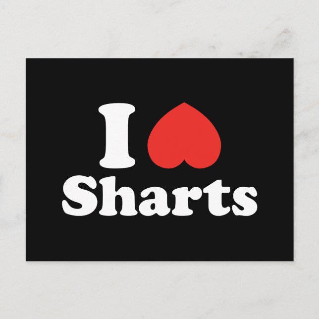 Carte Postale I Heart Sharts (Devant)