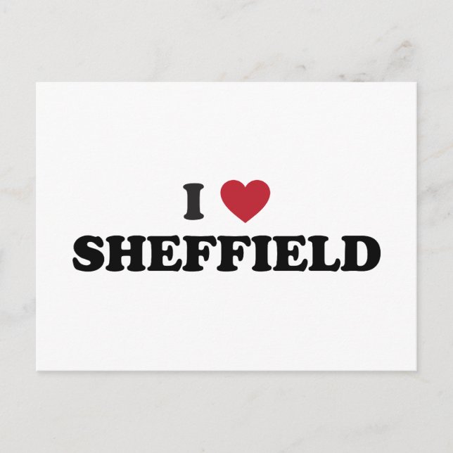 Carte Postale I Heart Sheffield Grande-Bretagne (Devant)