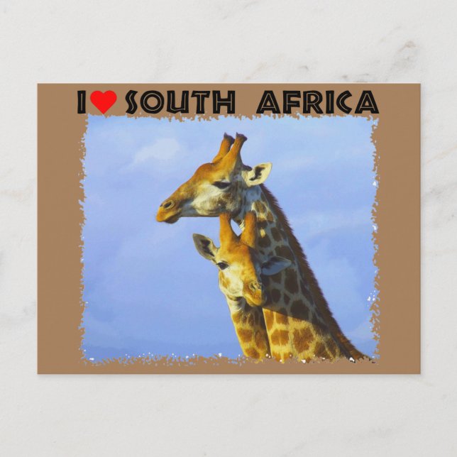 Carte Postale I Heart South Africa Blue Sky Giraffes (Devant)