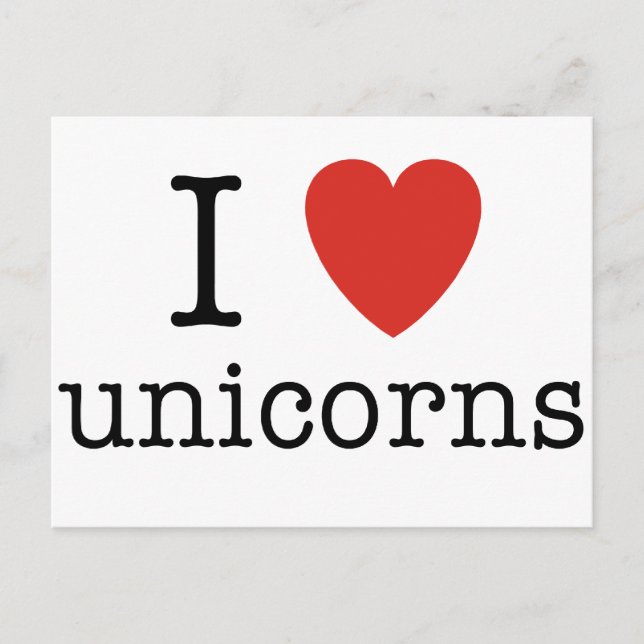 Carte Postale I Heart Unicorns (Devant)