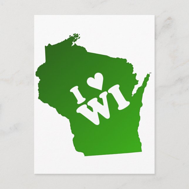 Carte Postale I Heart Wisconsin (Devant)
