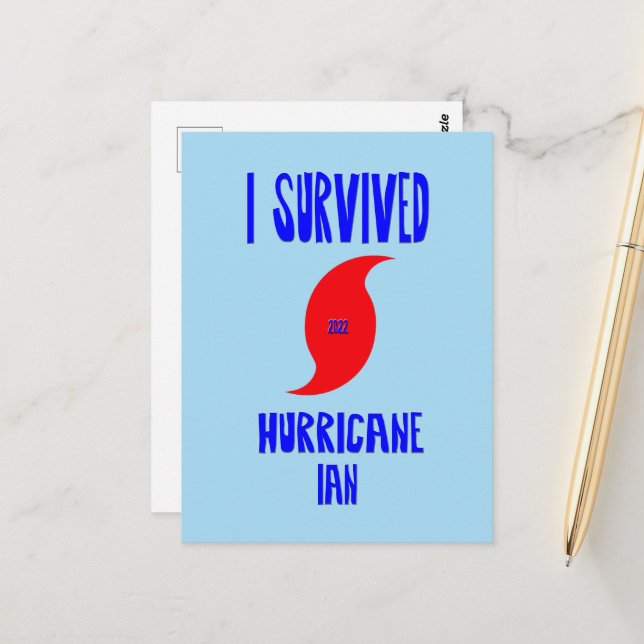 Carte Postale I Hurricane de survie (Devant/Arrière en situation)