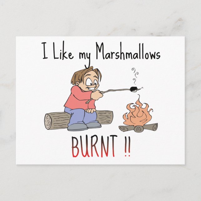 Carte Postale I like my mashmallows burnt (Devant)