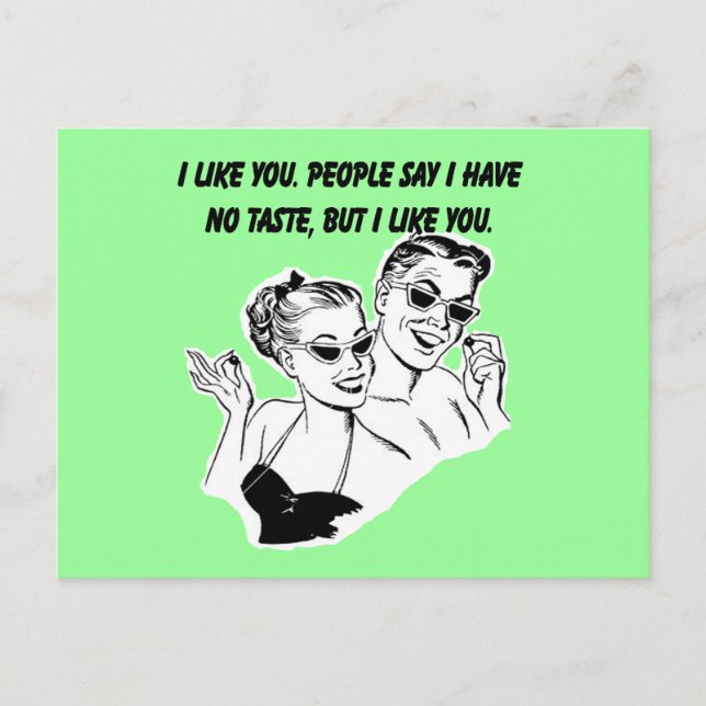 Carte Postale I Like You - Humour Relation Sarcastique (Devant)