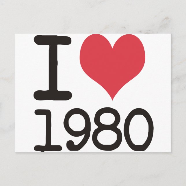 Carte Postale I Love 1980 Produits & Designs! (Devant)