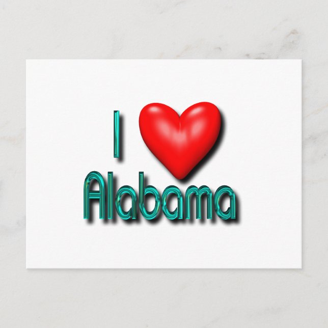 Carte Postale I Love Alabama (Devant)