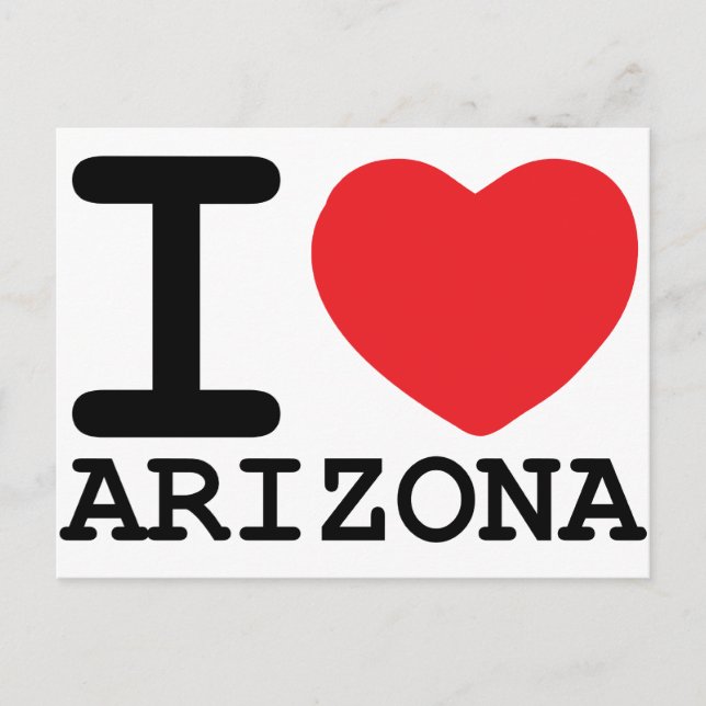 Carte Postale I Love Arizona (Devant)