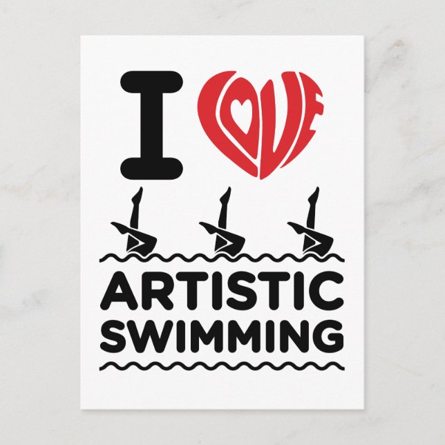Carte Postale I Love Artistic Swimmer Synchro (Devant)