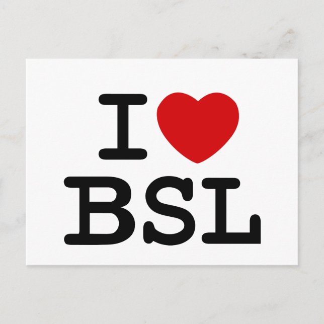 Carte Postale I Love ASL (Blanc) (Devant)