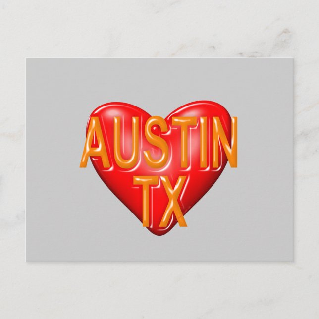 Carte Postale I Love Austin Texas (Devant)