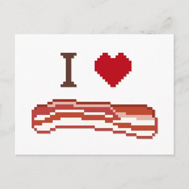 Carte Postale I Love Bacon (Devant)