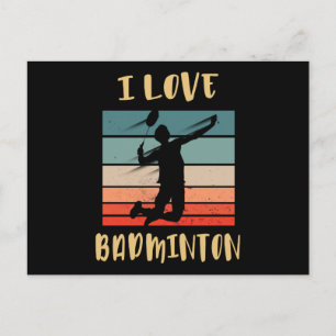 Carte Postale I Love Badminton Jump Smash