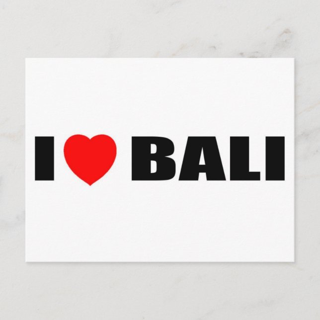 Carte Postale I Love Bali, Indonésie (Devant)