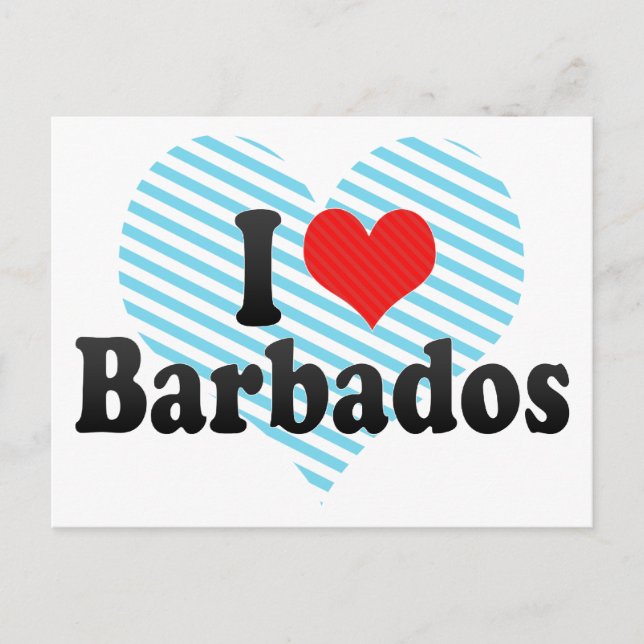 Carte Postale I Love Barbados (Devant)