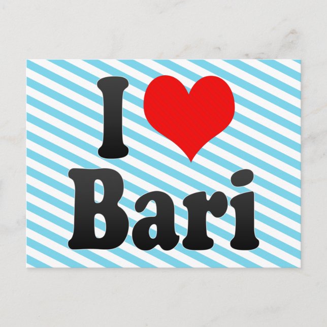 Carte Postale I Love Bari, Italie (Devant)