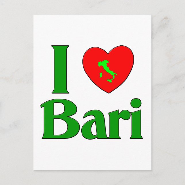 Carte Postale I Love Bari Italie (Devant)