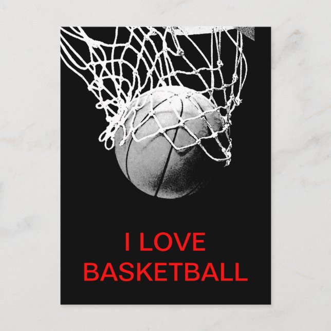 Carte postale I Love Basketball (Devant)