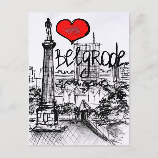 Carte Postale I love Belgrade (Devant)