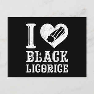 Carte Postale I Love Black Licorice Funny Candy Humour