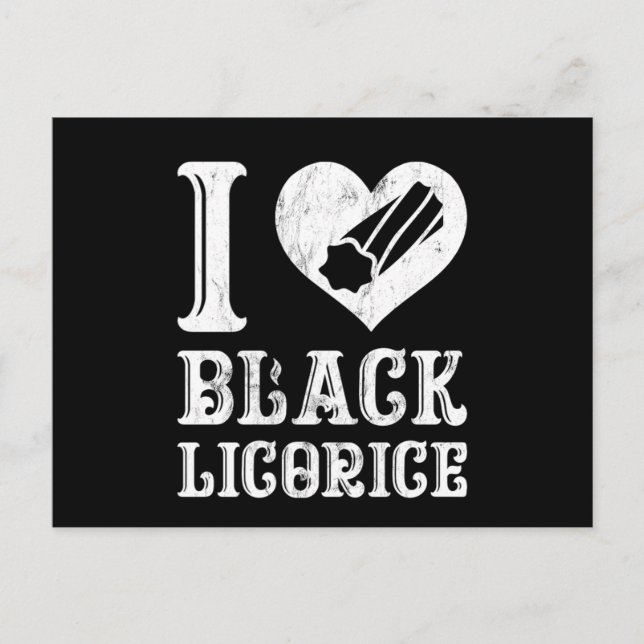 Carte Postale I Love Black Licorice Funny Candy Humour (Devant)