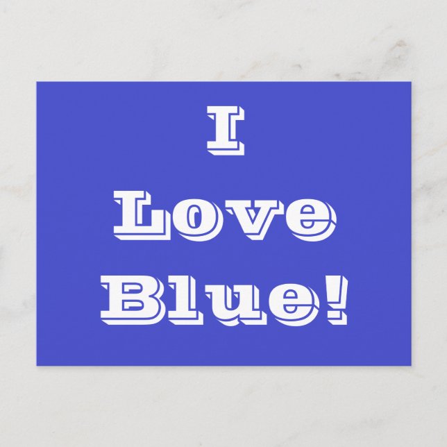 Carte postale I Love Blue (Devant)