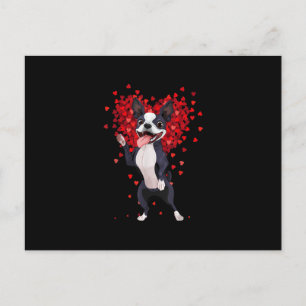 Carte Postale I Love Boston Terrier Funny Coeur Valentine Cadeau
