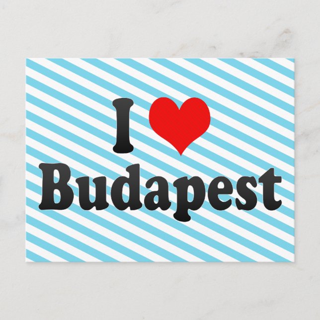 Carte Postale I Love Budapest, Hongrie (Devant)