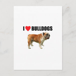 Carte Postale I Love Bulldogs