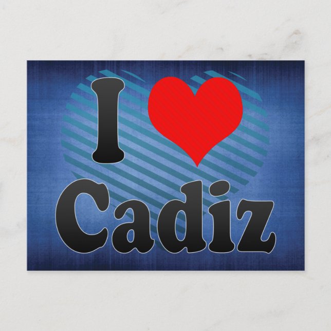 Carte Postale I Love Cadiz, Espagne (Devant)