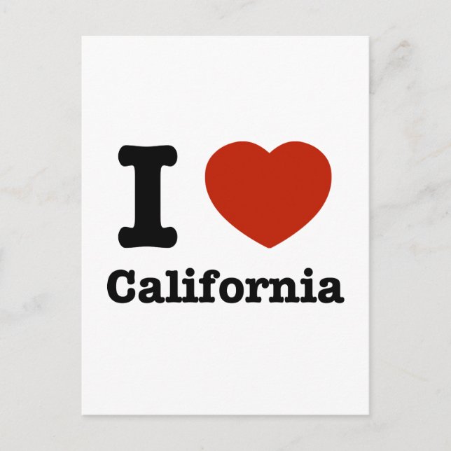 Carte Postale I Love california (Devant)