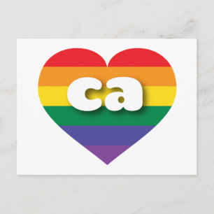 Carte Postale I Love California Rainbow Heart