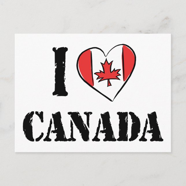 Carte Postale I Love Canada (Devant)