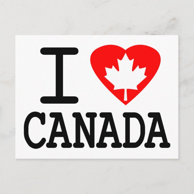 Carte Postale I Love Canada (Devant)
