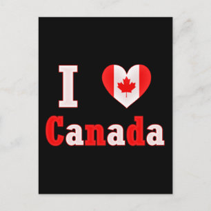 Carte Postale I Love Canada Maple Leaf Heart