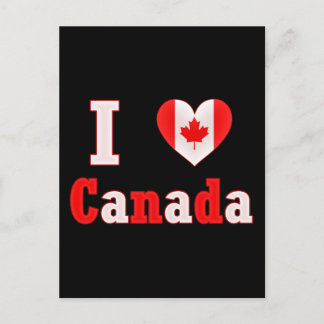 Carte Postale I Love Canada Maple Leaf Heart