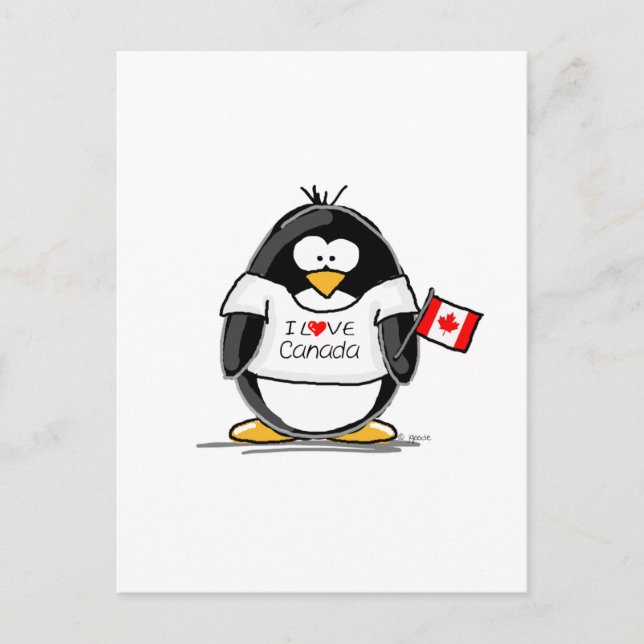 Carte Postale I Love Canada Penguin (Devant)
