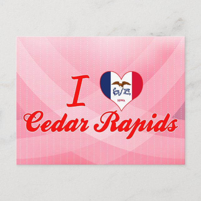 Carte Postale I Love Cedar Rapids, Iowa (Devant)