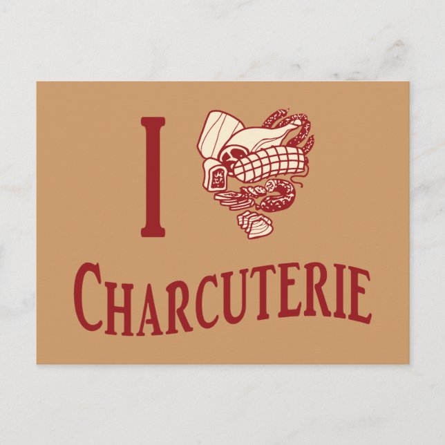 Carte Postale I Love Charcuterie (Devant)