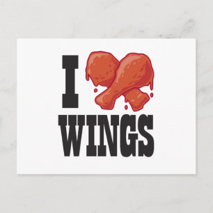 Carte Postale I Love Chicken Wings